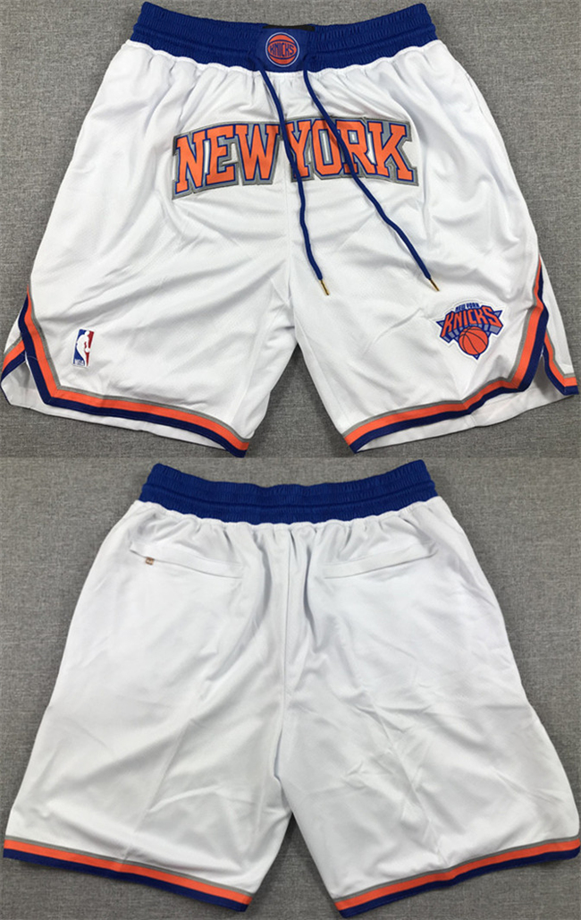 Men's New Yok Knicks White Shorts (Run Small)